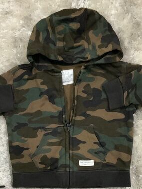 GAP Kids Camo Zip Hoodie - Green/Brown/Black